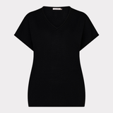 Black t-shirt on a white background