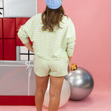 Striped Terry Lounge Sweat Shorts