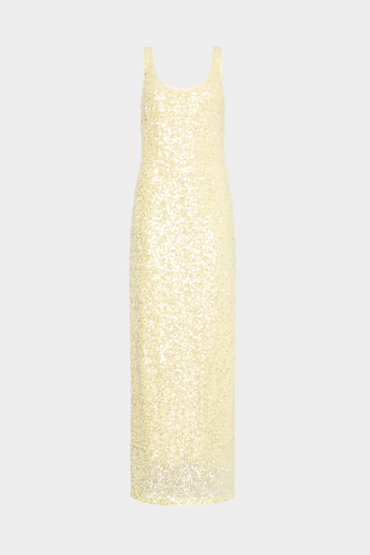 Gold sequin dress on a white background