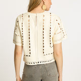 Anisa Top in Antique White Vegan Leather