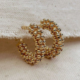 18k Gold Filled Beaded Cluster Hoop Earrings