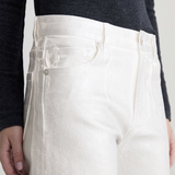 High-rise cropped wide-leg pants in a light neutral tone