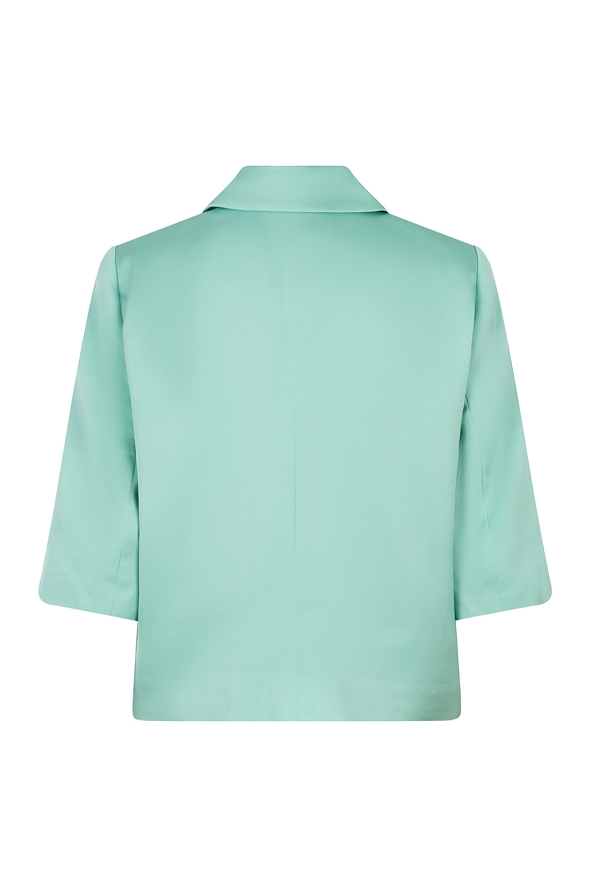 Mint green blazer on a white background
