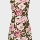 Floral dress with pink flowers on a white background