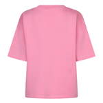 back of pink t-shirt on white background 