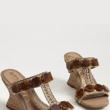 stone and raffia womens wedge shoe 