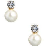 Carolyn - Big Rhinestone and Pearl Stud