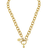 Gold Medium Oval Concho On Toggle Chain Necklace