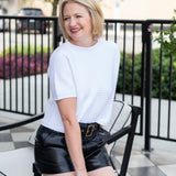 Italian Lace Knit Short Sleeve Top