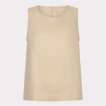 Beige sleeveless top on a white background
