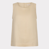 Beige sleeveless top on a white background
