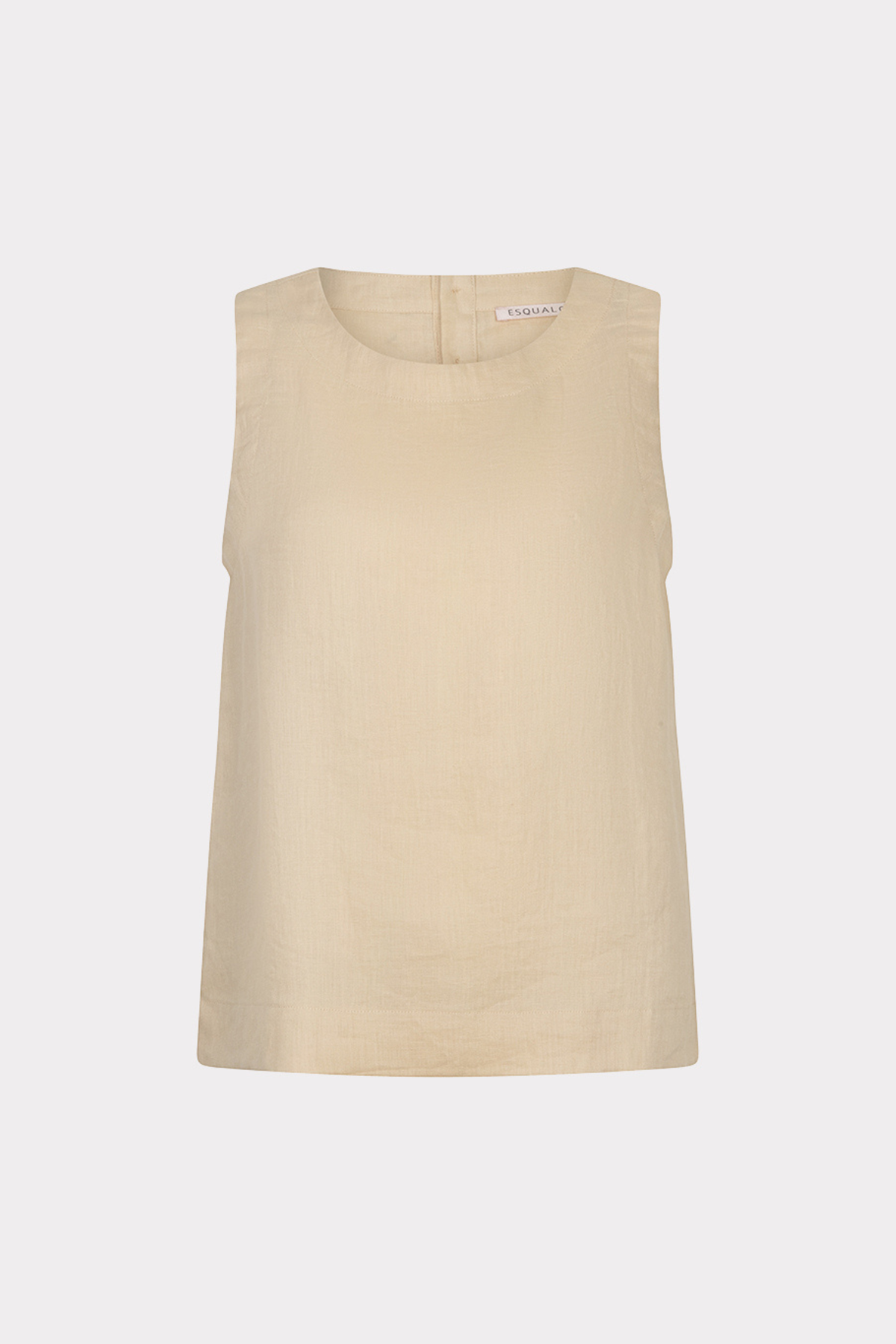 Beige sleeveless top on a white background