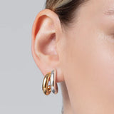 Elegant mixed metal drop earrings with refined detailing