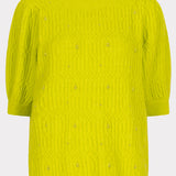 Sweater pearls cable short sleeves