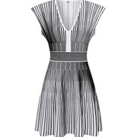 Black and white striped dress on a white background