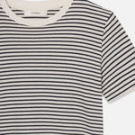 Striped short-sleeve baby tee with a fitted silhouette