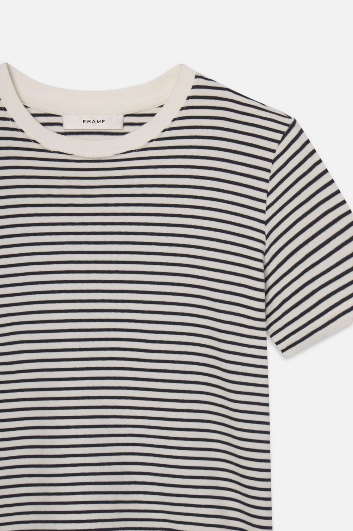 Striped short-sleeve baby tee with a fitted silhouette