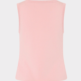Pink sleeveless top on a light gray background