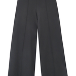 Black wide-leg denim jeans shown flat against a plain white background.