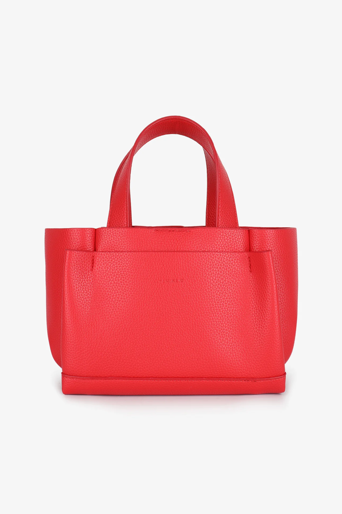 red mini tote on white background 