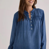 Long Sleeve Pintuck Pullover