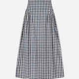 Black and white checkered skirt on a light gray background