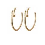 gold nail detail hoop gold earrings