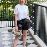 Italian Lace Knit Short Sleeve Top