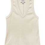 white vneck tank top on white background 