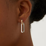 Detachable link earring shown in both short and extended styles