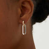 Detachable link earring shown in both short and extended styles