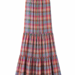 Plaid dress with thin straps on a white background