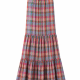 Plaid dress with thin straps on a white background