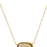 Organic Oval Shaped Glass Pendant Necklace