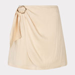 neutral wrap skirt on white background 