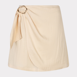 neutral wrap skirt on white background 