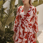 Floral printed dress with a relaxed, flowing shape