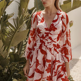 Floral printed dress with a relaxed, flowing shape
