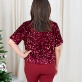 Short Sleeve Sequin Top