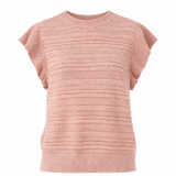 Pink textured top on a white background