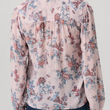 Silk floral blouse with long sleeves