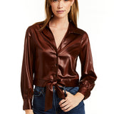 Lottie Crinkled Nappa Satin Blouse