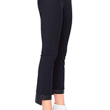 Leather Step Hem Cropped Flare Tech Stretch Leggings, Olga Core