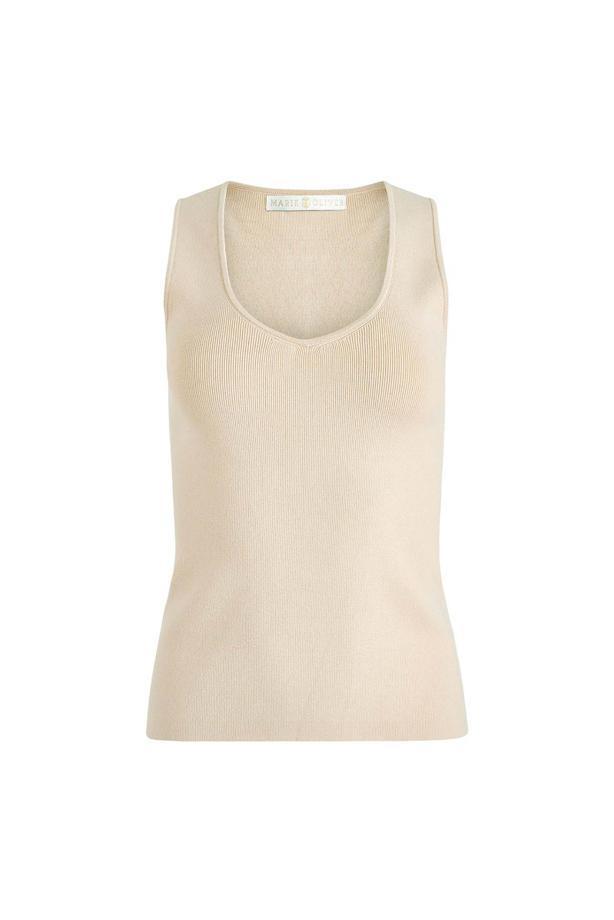 cream tank top on white background 