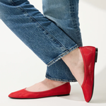 red mesh flat on woman on white background 