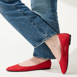 red mesh flat on woman on white background 