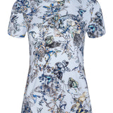 Floral patterned shirt on a white background