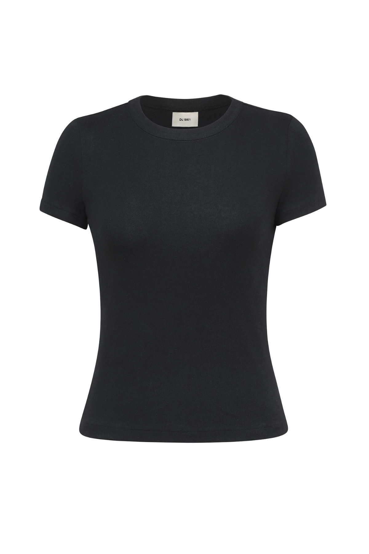 Navy blue t-shirt with a logo on a white background
