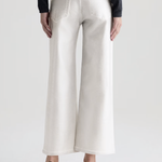 High-rise cropped wide-leg pants in a light neutral tone