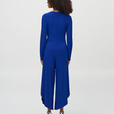 Silky Knit Wrap Culotte Jumpsuit